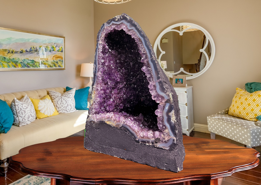 "POSITIVITY PORTAL" Amethyst Geode Cathedral 14.00 VERY High Quality DAG-63