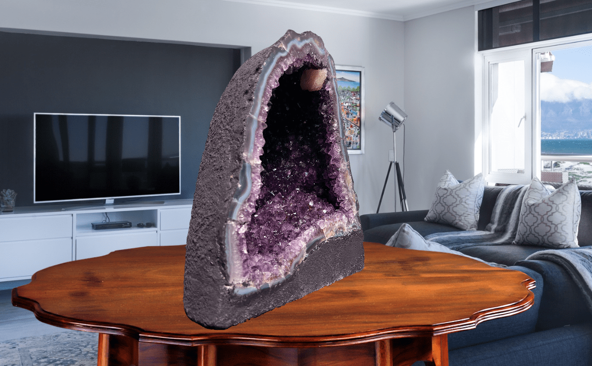 Agate Amethyst Cathedral Geode, Museum Grade