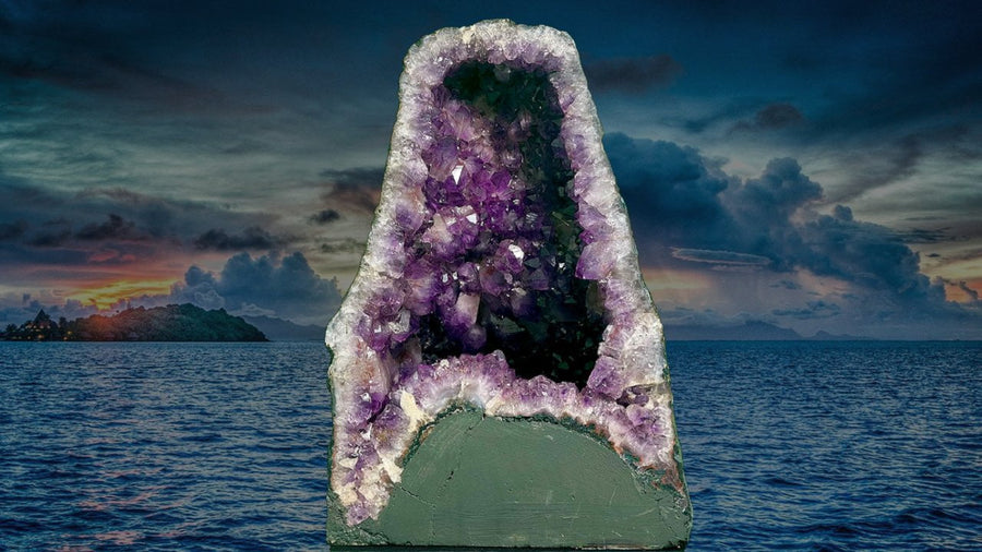 "MAKE THE MOST OF LIFE" Huge Amethyst Geode 17.50 VERY High Quality AG-36