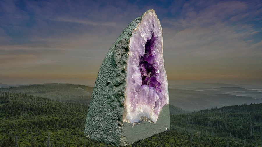 "REMEMBER TO BREATHE" Amethyst Geode Cathedral 10.25 VERY High Quality AG-8