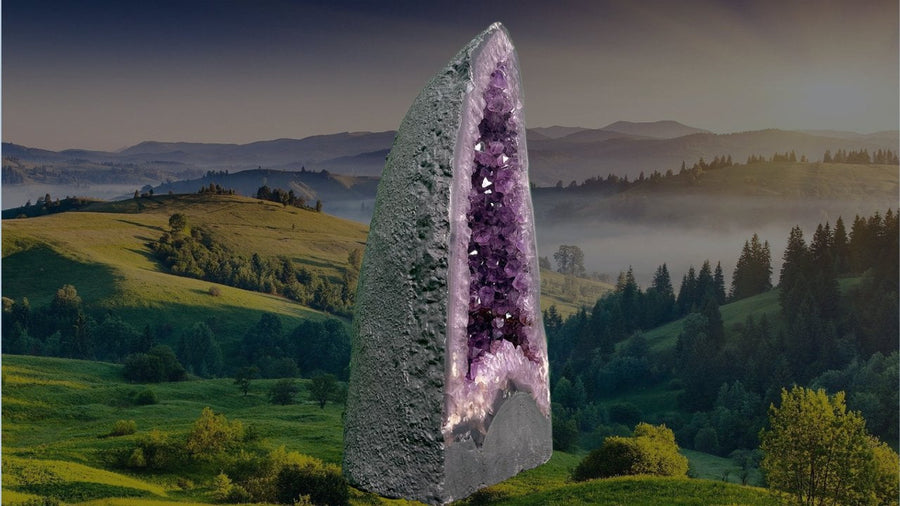 "FAVORITE THING ABOUT LIFE" Amethyst Geode Cathedral 18.00 VERY High Quality AG-30
