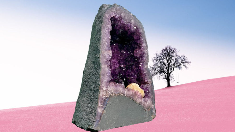 "HEIGHTENING ENLIGHTENMENT" Huge Amethyst Geode 14.50 VERY High Quality AG-51
