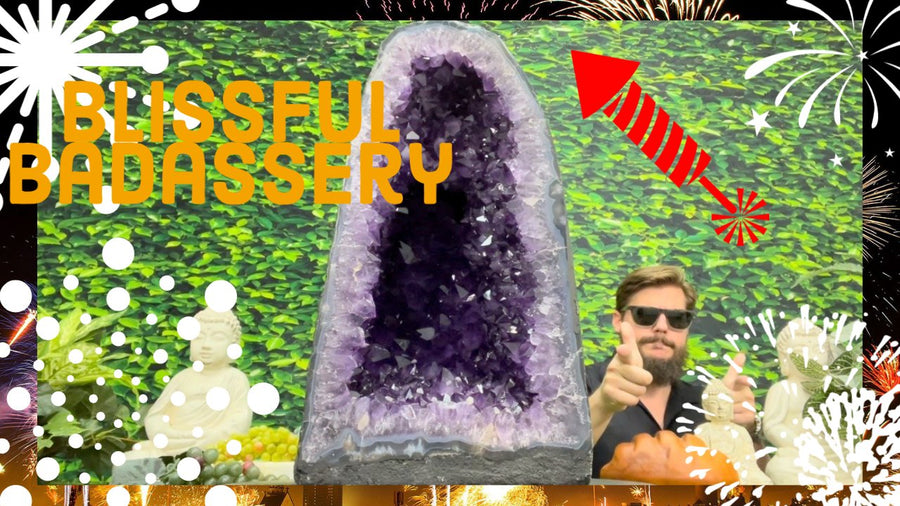 "BLISSFUL BADASSERY" Huge Amethyst Geode 20.00 High Quality Crystal Cathedral NS-539