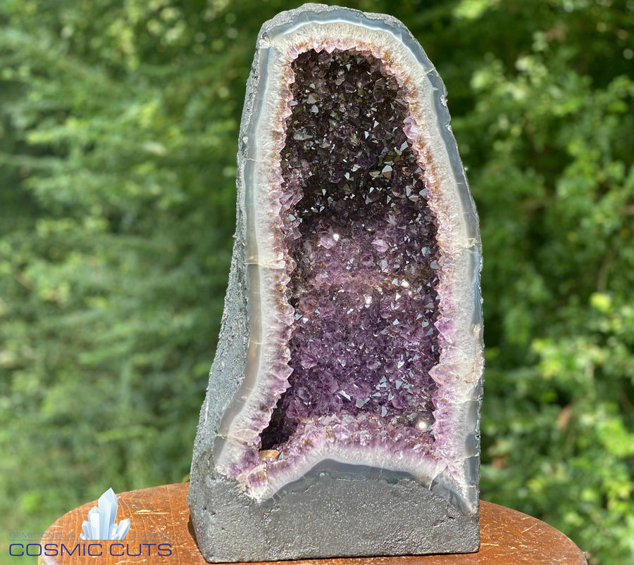 DEEP Amethyst Geode "GOOD MOOD GEODE" 17.00 High Quality w Citrine Cathedral NS-104