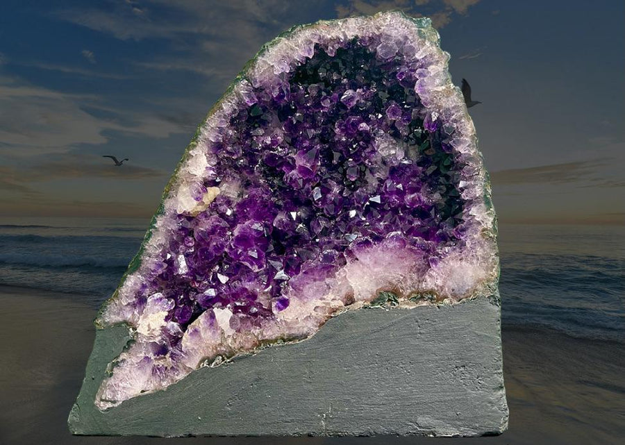"HEALTHY MIND, BODY, & SPIRIT" Amethyst Geode Cathedral 12.00 VERY High Quality AG-25