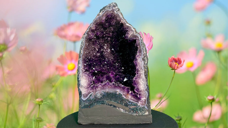 "CONSTANT PROGRESS" Amethyst Geode Cathedral 18.25 VERY High Quality AG-56