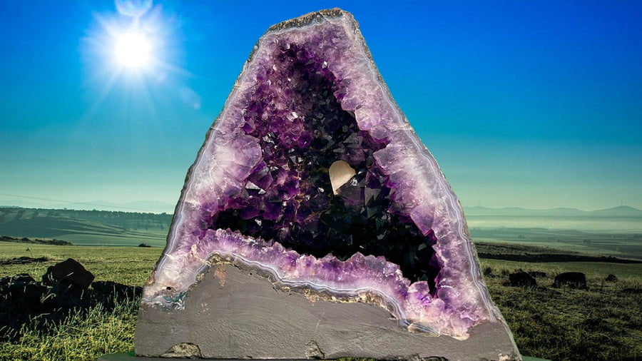 "BE AMAZING" Huge Amethyst Geode 16.00 VERY High Quality AG-58