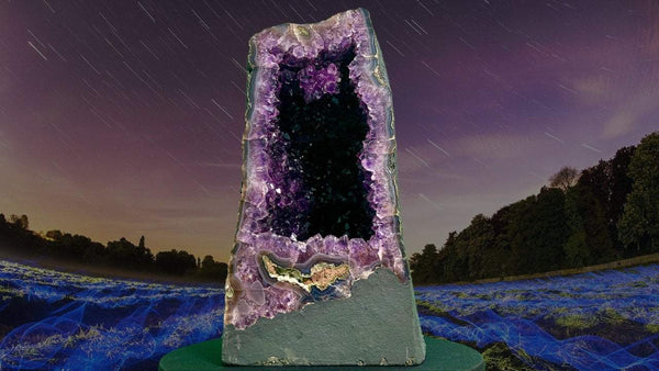 "CROWN CHAKRA CRATER" Huge Amethyst Geode Cathedral 19.25 VERY High Quality AG-40