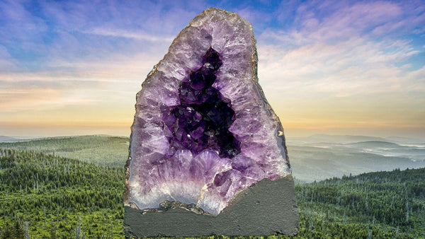 "REMEMBER TO BREATHE" Amethyst Geode Cathedral 10.25 VERY High Quality AG-8