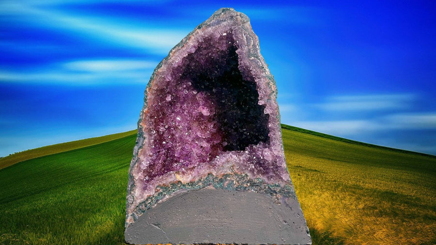 "SPIRITUAL EVOLUTION" Amethyst Geode Cathedral 18.00 VERY High Quality AG-18