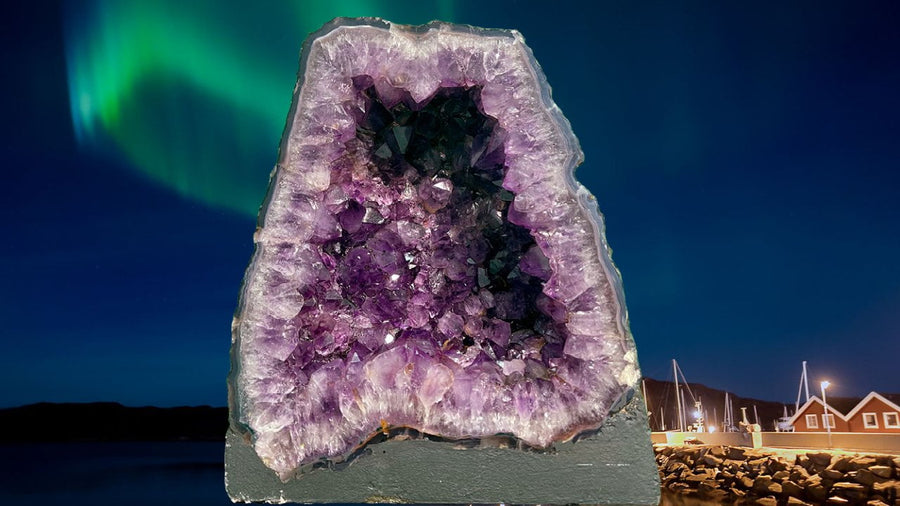 "IMPOSSIBLE TO NOT BE HAPPY" Amethyst Geode Cathedral 11.25 VERY High Quality AG-19