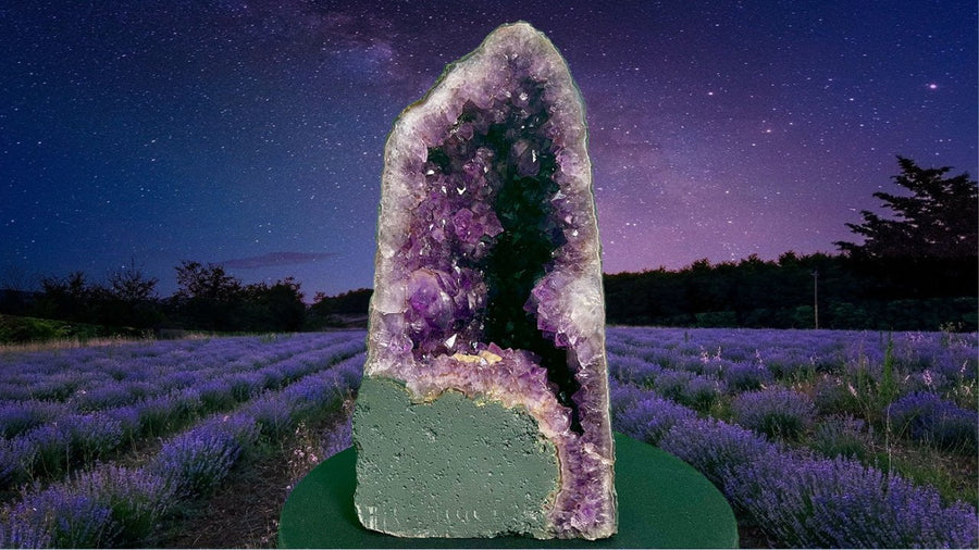 "ONLY WAY IS UP" Deep Amethyst Geode 17.50 VERY High Quality AG-35