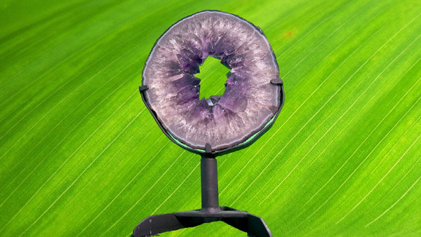 "CROWN CHAKRA PORTAL" Amethyst Geode Slice VERY High Quality