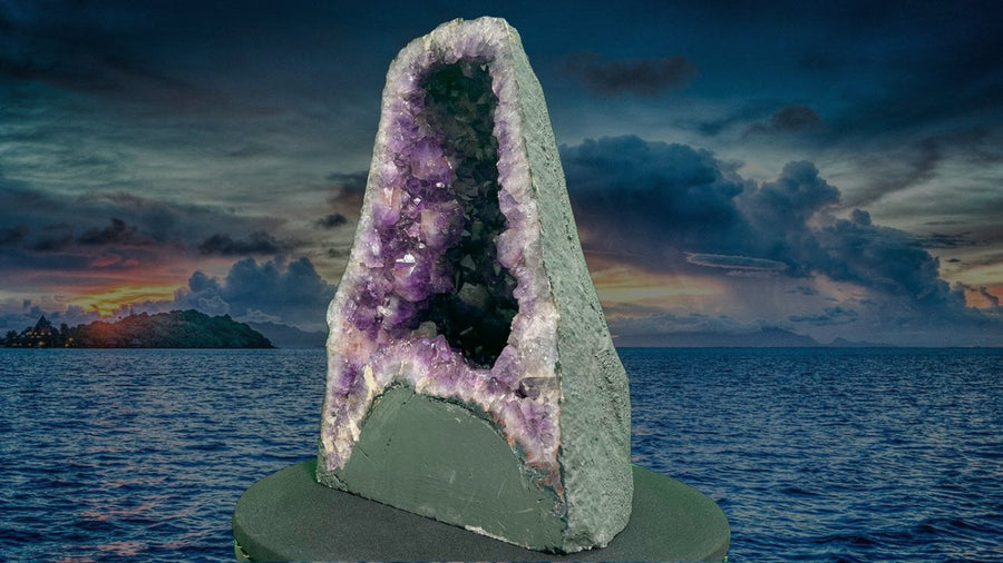 "MAKE THE MOST OF LIFE" Huge Amethyst Geode 17.50 VERY High Quality AG-36