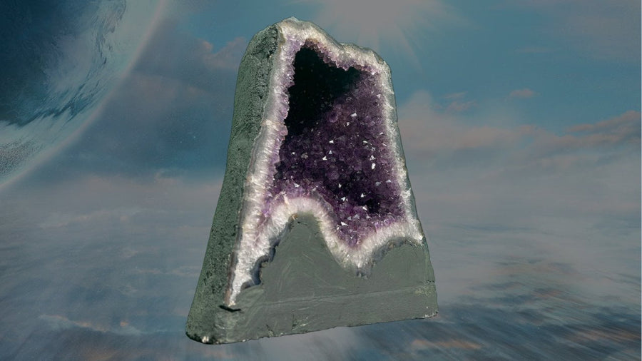 "NEW SPIRITUAL HEIGHTS" Amethyst Geode Cathedral 15.50 VERY High Quality AG-32
