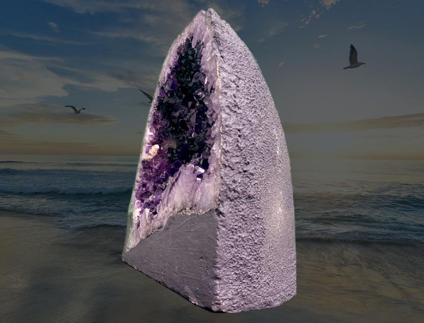 "HEALTHY MIND, BODY, & SPIRIT" Amethyst Geode Cathedral 12.00 VERY High Quality AG-25