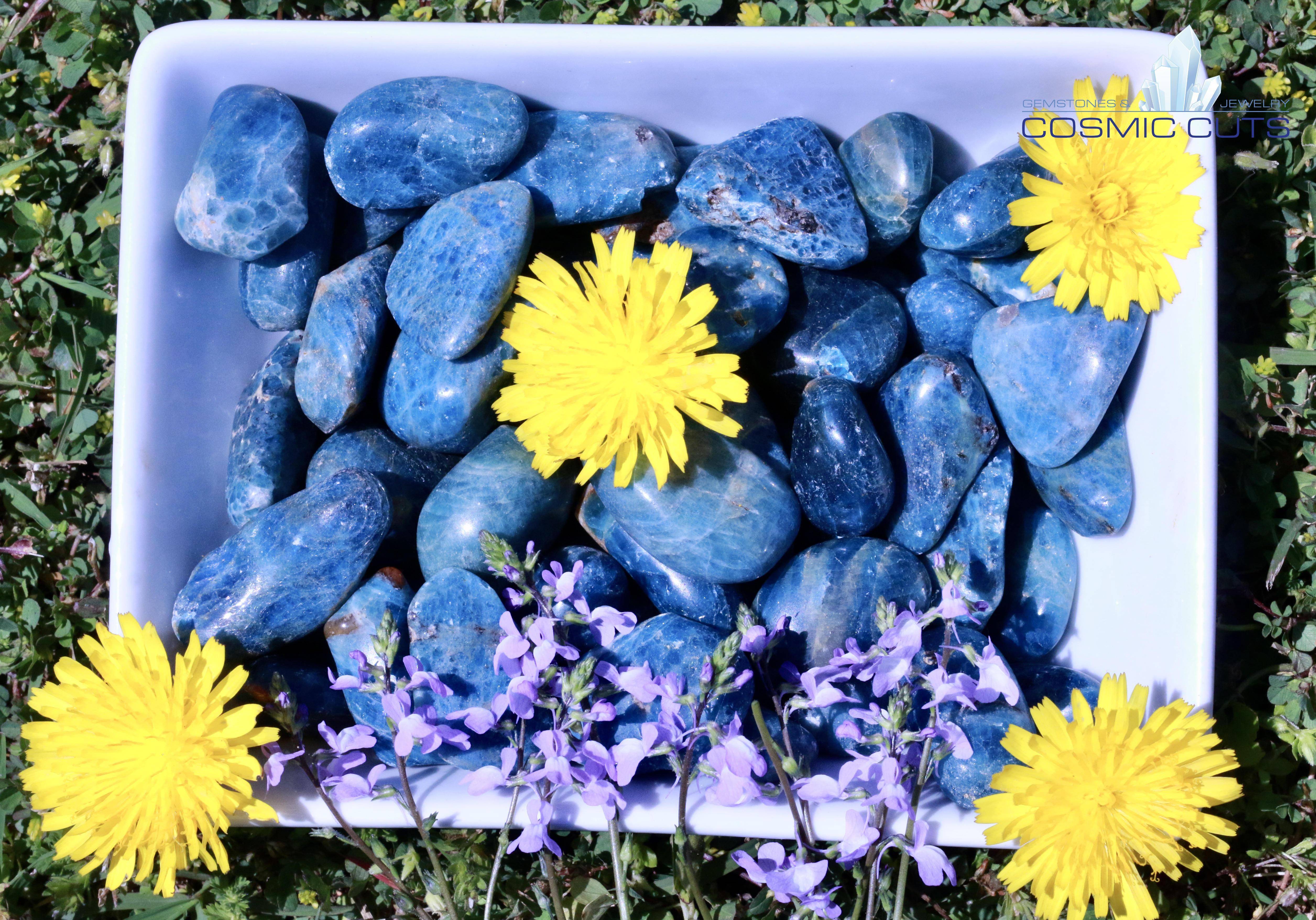 Tumbled Blue Apatite Stone 