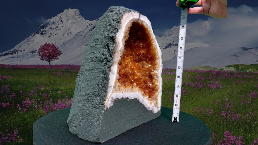 "FIRES OF CREATION" Huge Citrine Geode Cathedral 11.75 Very High Quality CG-6