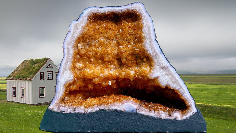 "UNLIMITED ABUNDANCE" Citrine Geode Cathedral 15.25 High Quality Feng Shui CG-62