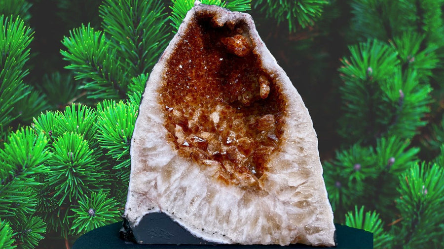 "ABUNDANCE IS YOURS" Citrine Geode Cathedral 14.00 High Quality Feng Shui CG-29