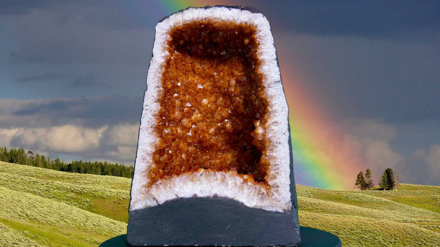 "END OF THE RAINBOW" Citrine Geode Cathedral 19.00 High Quality Feng Shui CG-68