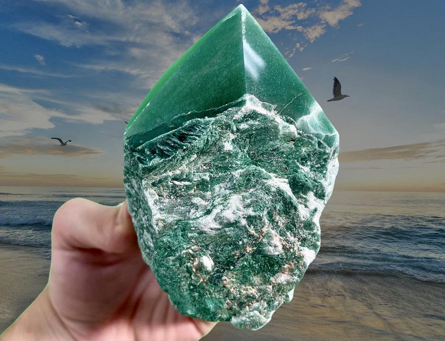 "ONE WITH NATURE" Green Quartz High Quality Crystal Point