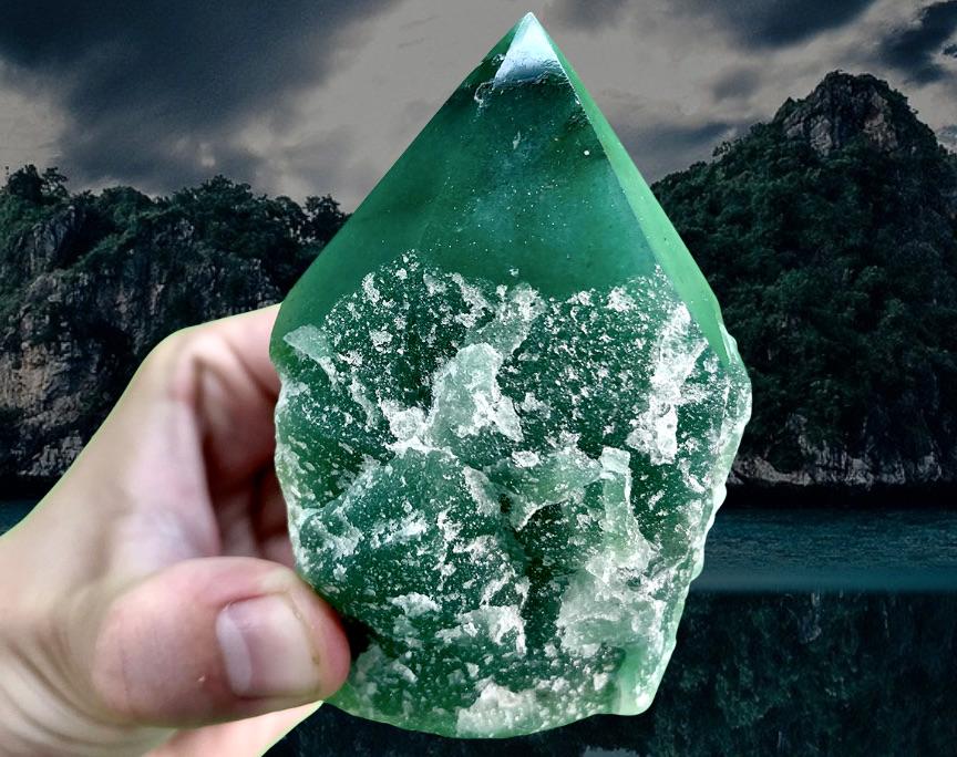 "ONE WITH NATURE" Green Quartz High Quality Crystal Point