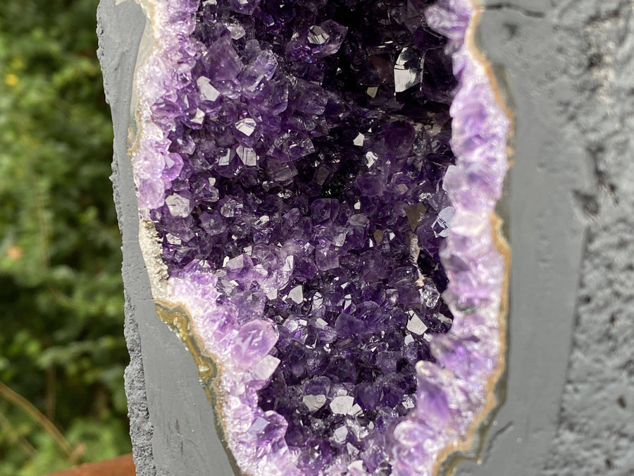 "STARLIGHT" Deep Amethyst Geode Cathedral 8.00 High Quality Agate Rim NS-259