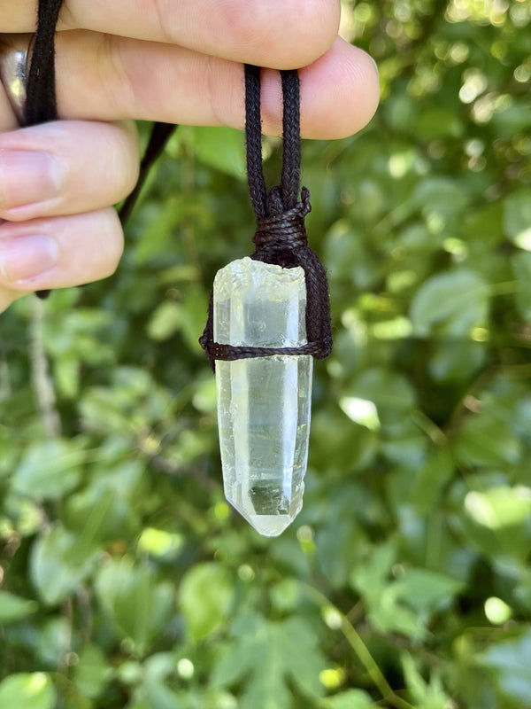 "AWESOME AUTHENTICITY" Clear Quartz Point High Quality Necklace