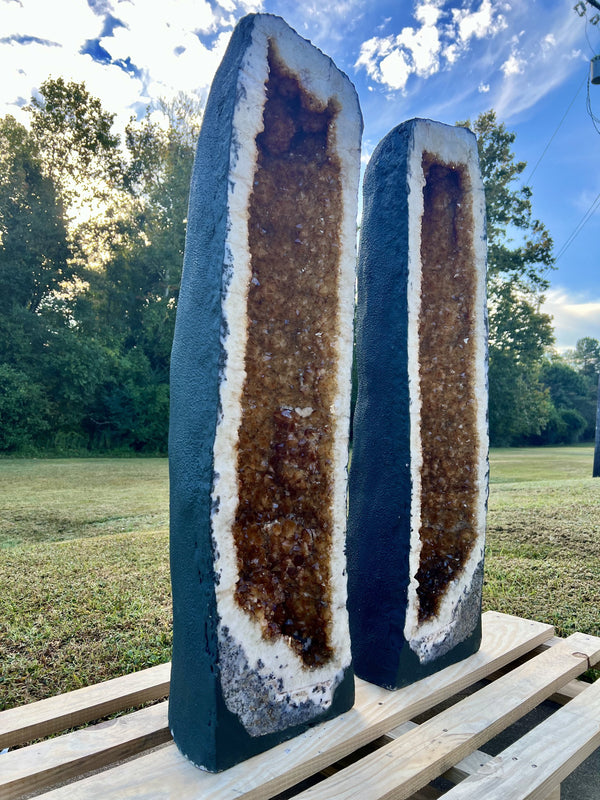 "MONEY TREES" Matching Citrine Geode Pair 39.00 Very High Quality CG-85