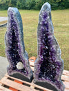 "RARE NATURAL BACK BEAUTIES" Huge Amethyst Geode Pair 47.00" Tall Very High Quality XA-20