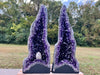 "RARE NATURAL BACK BEAUTIES" Huge Amethyst Geode Pair 47.00" Tall Very High Quality XA-20