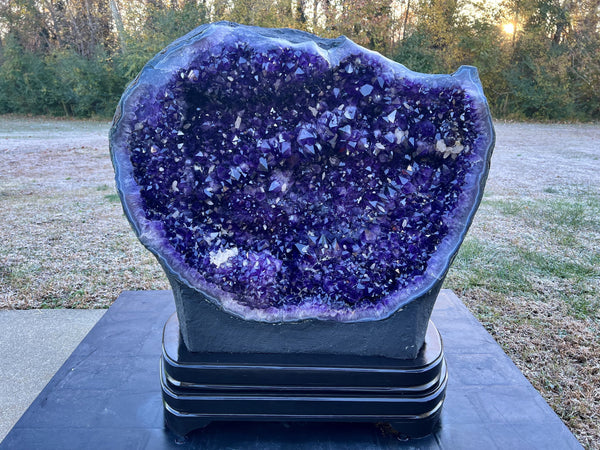 "A LOVE UNCONDITIONAL" Amethyst Geode Cathedral w Stand 34.00" Tall VERY High Quality LAG-3