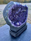 "A LOVE UNCONDITIONAL" Amethyst Geode Cathedral w Stand 34.00" Tall VERY High Quality LAG-3