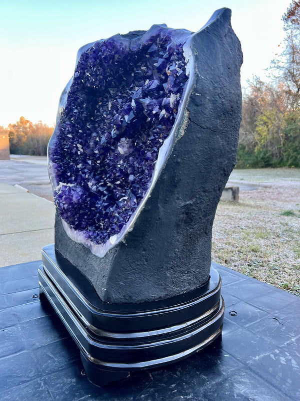 "A LOVE UNCONDITIONAL" Amethyst Geode Cathedral w Stand 34.00" Tall VERY High Quality LAG-3