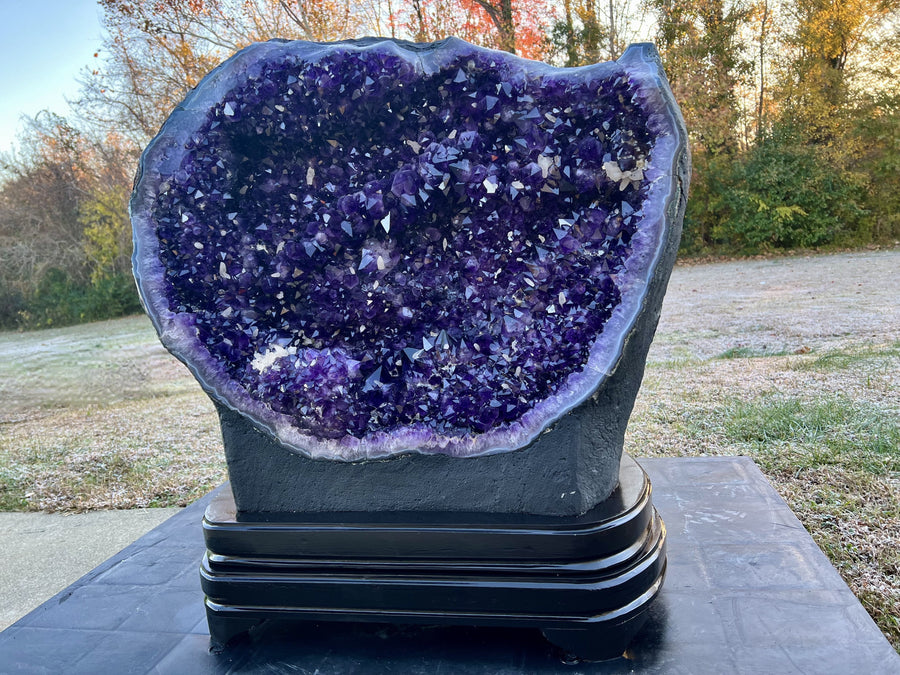 "A LOVE UNCONDITIONAL" Amethyst Geode Cathedral w Stand 34.00" Tall VERY High Quality LAG-3