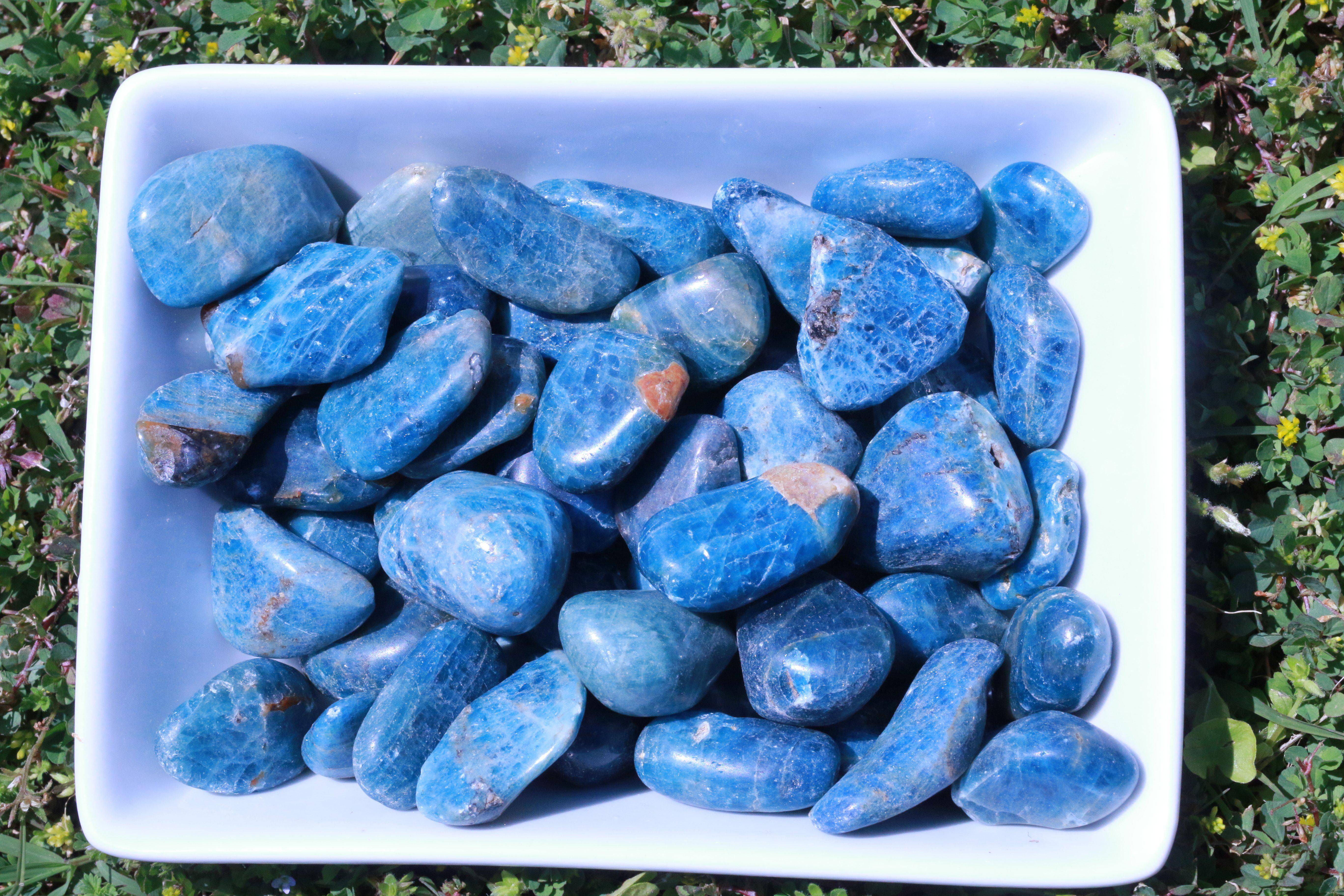 Tumbled Blue Apatite Stone 