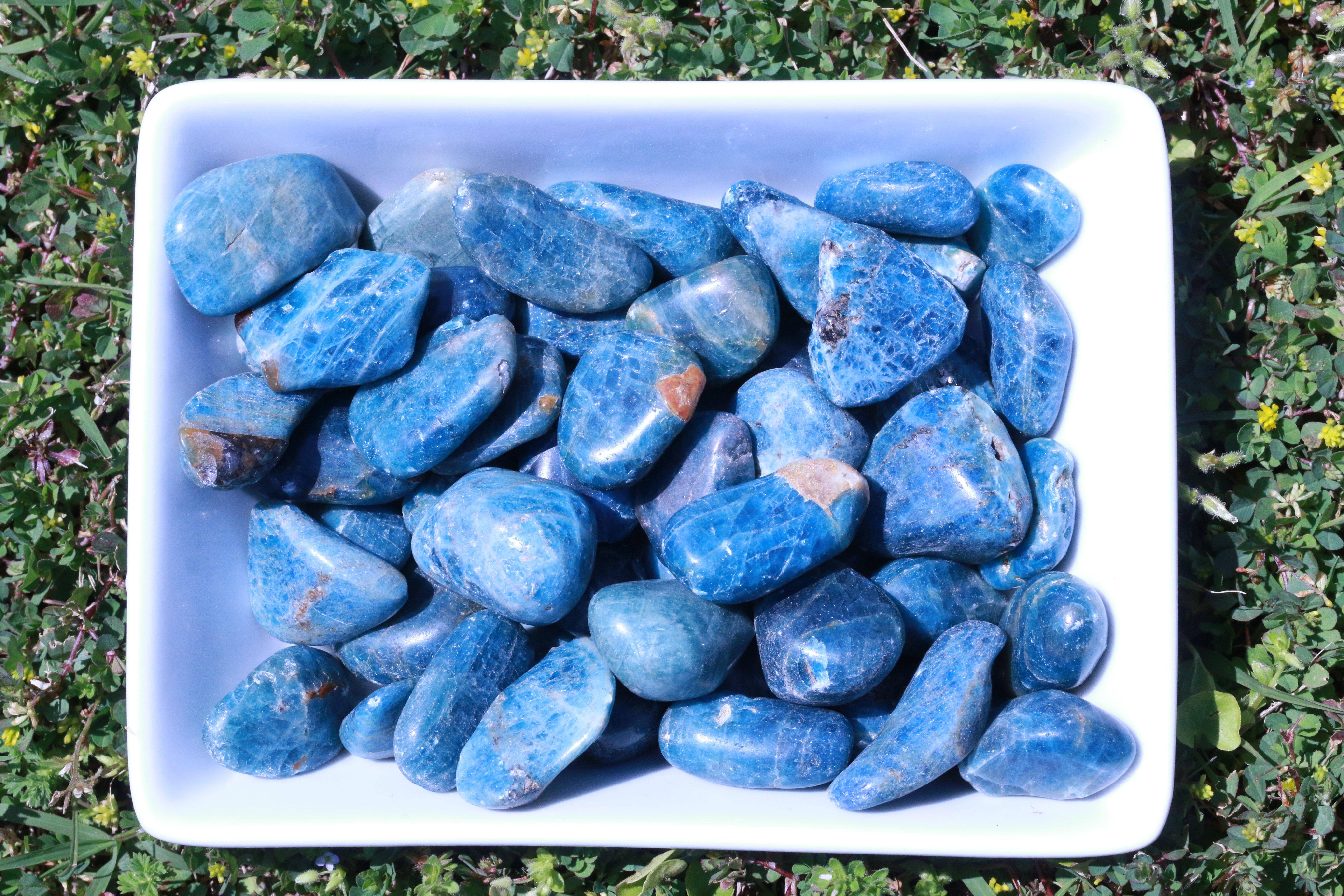 Tumbled Blue Apatite Stone 