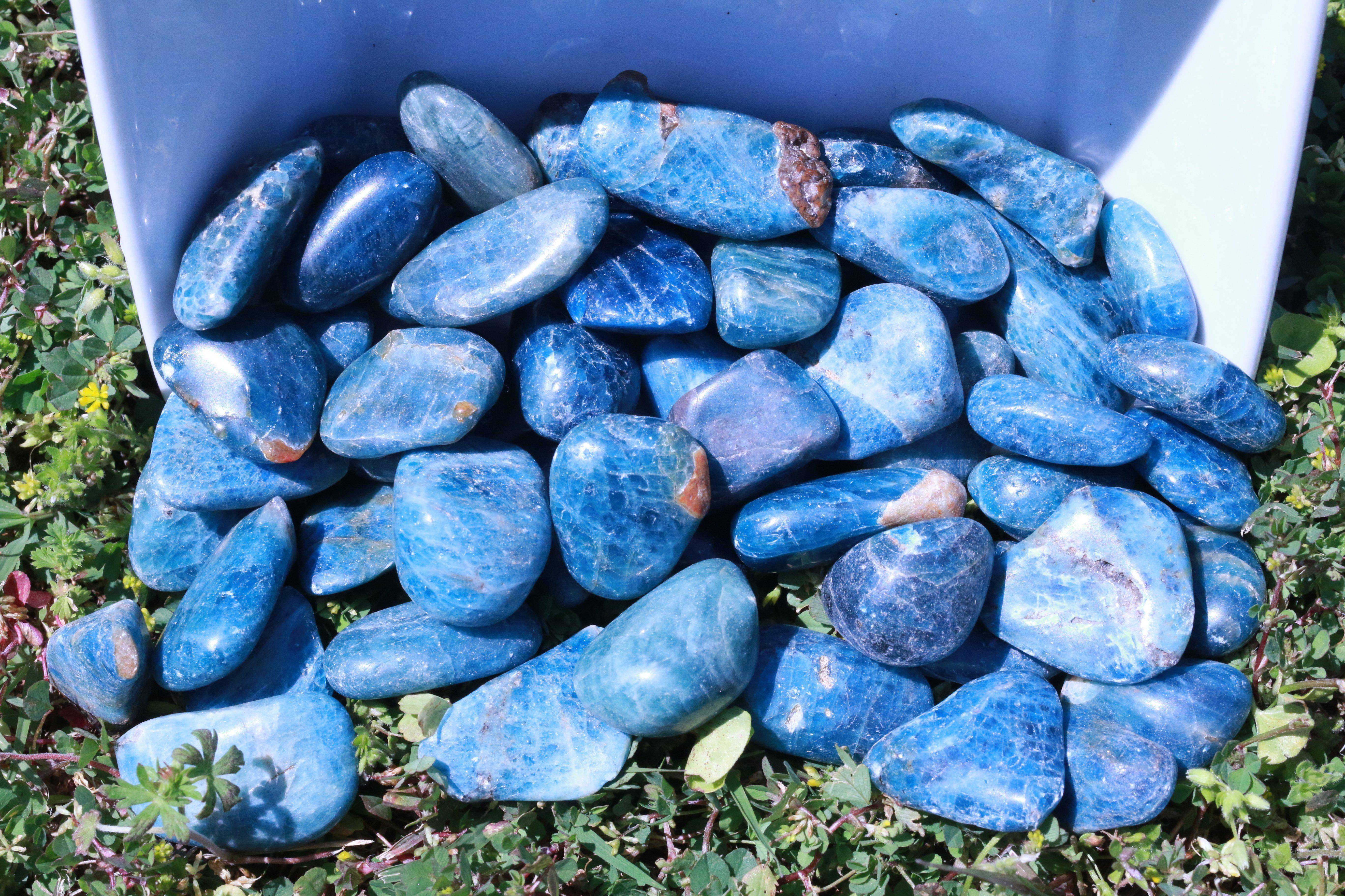 Tumbled Blue Apatite Stone 