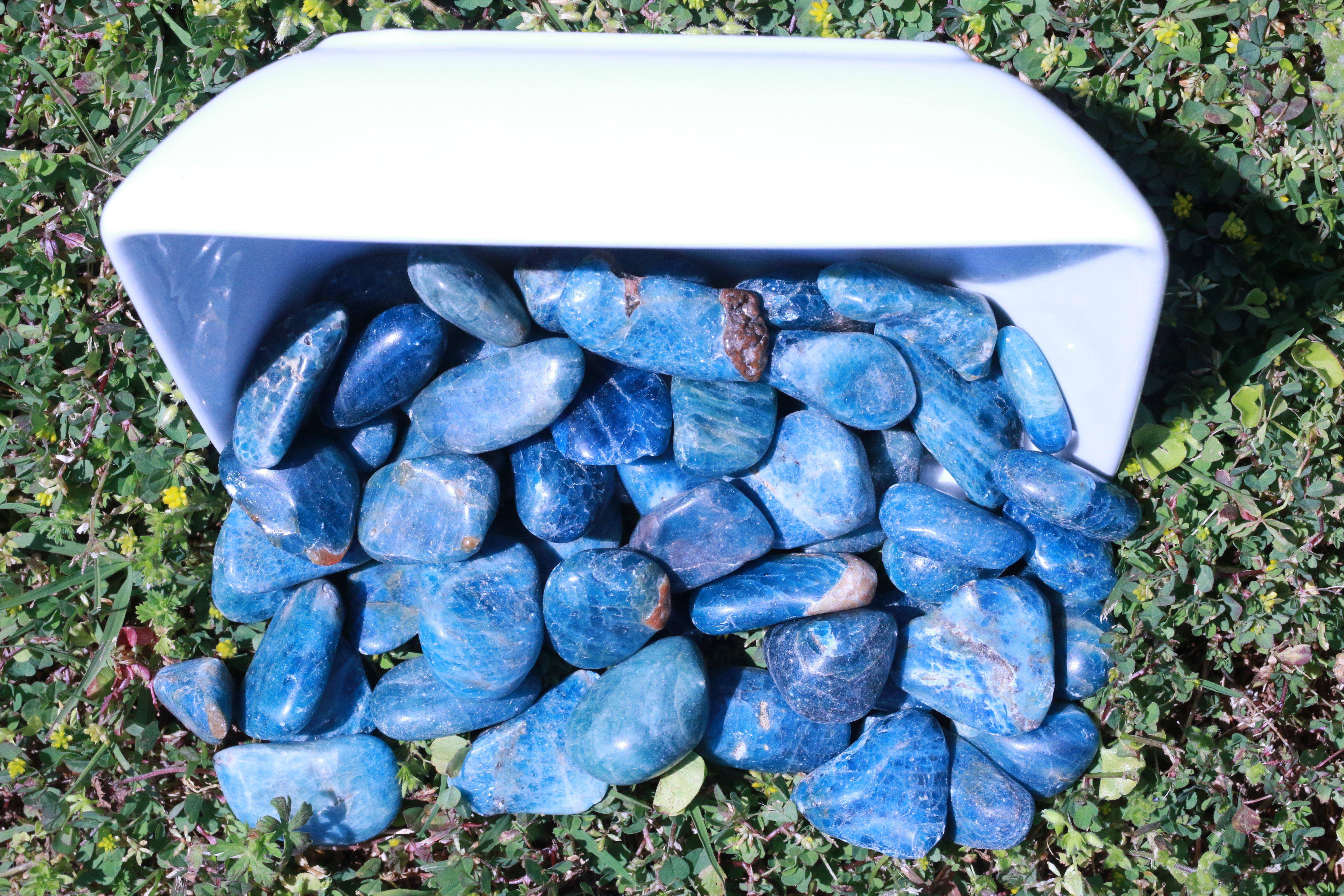 Tumbled Blue Apatite Stone 