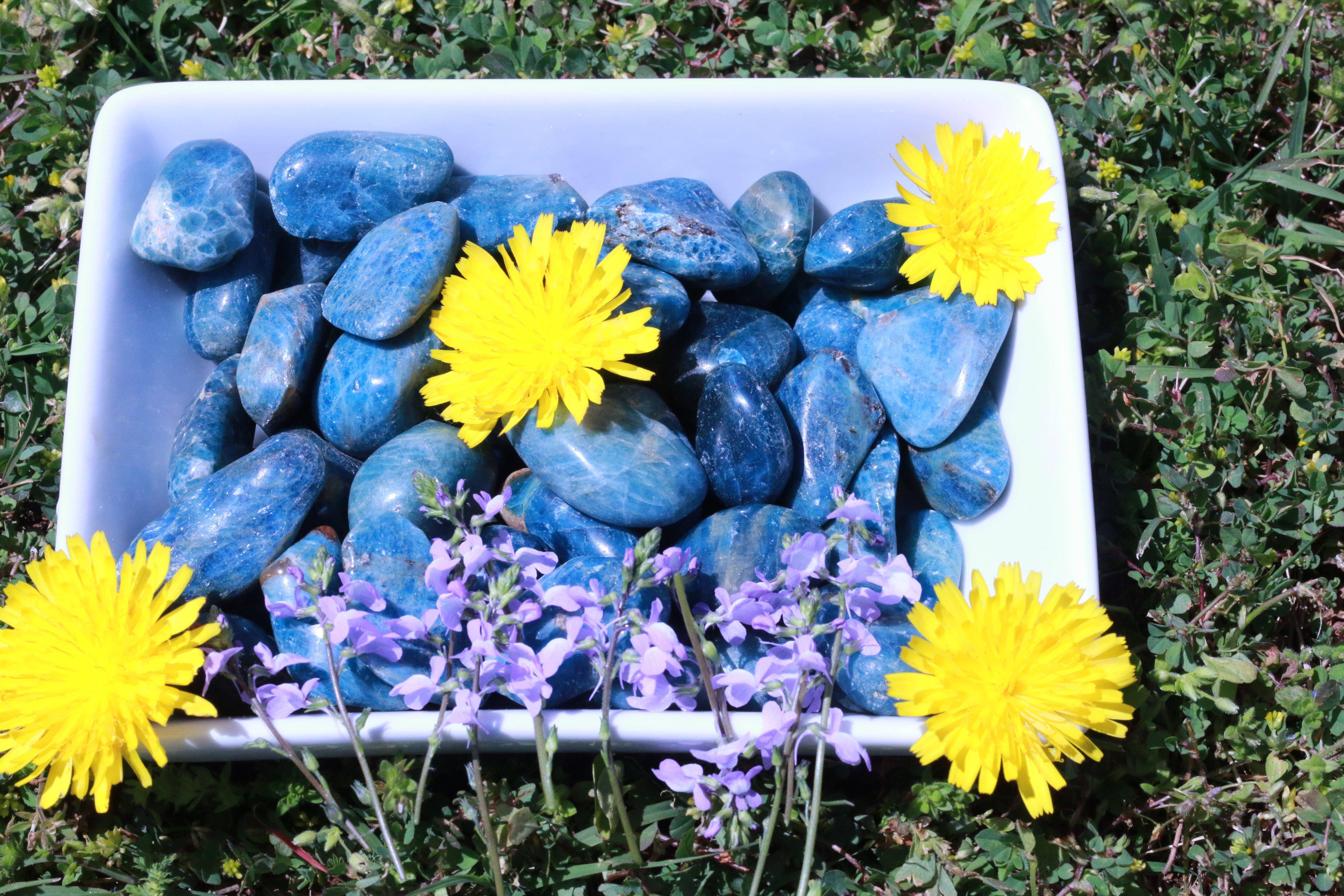 Tumbled Blue Apatite Stone 