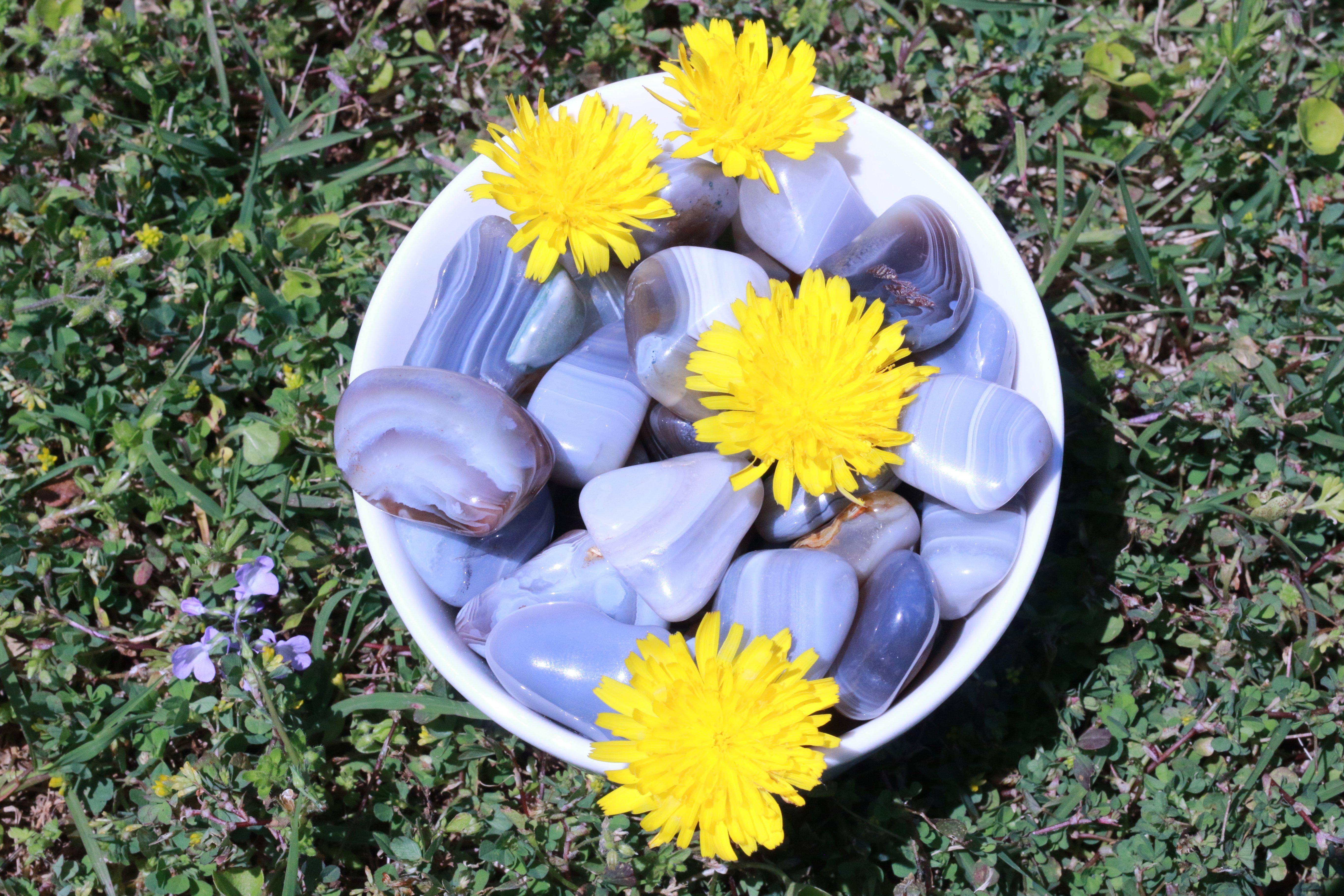 Tumbled Grey Botswana Agate Stone 