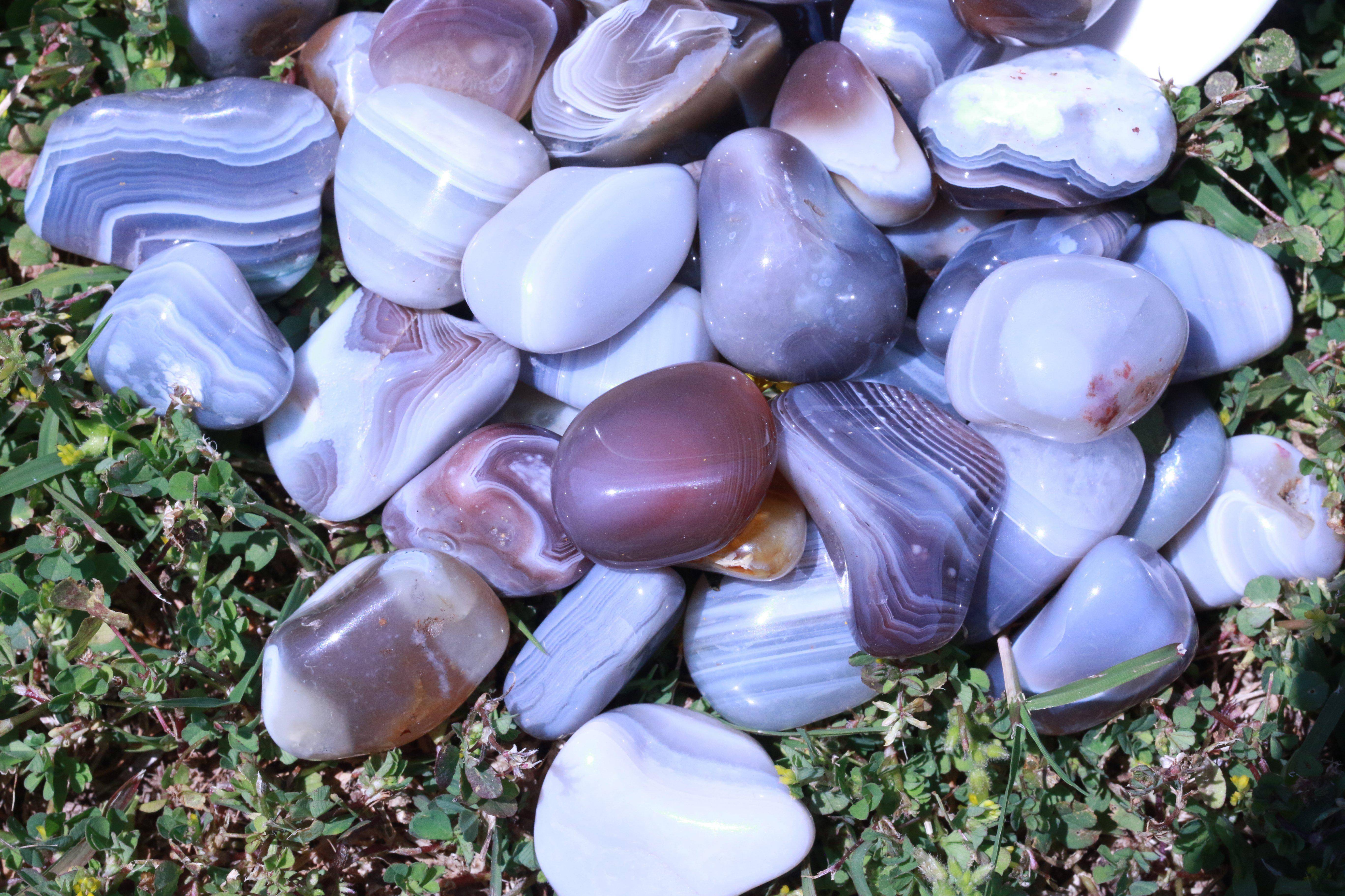 Tumbled Grey Botswana Agate Stone 