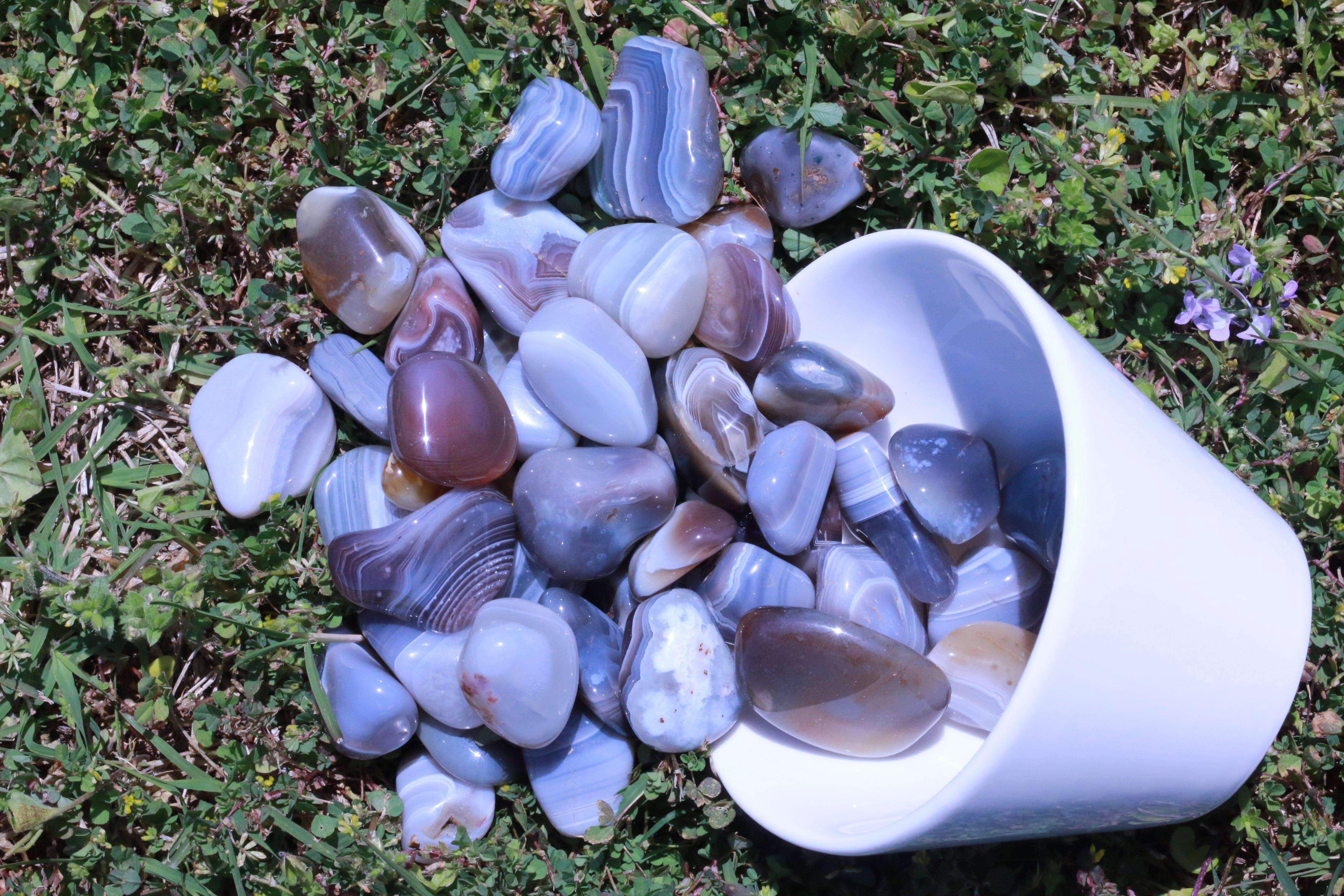 Tumbled Grey Botswana Agate Stone 