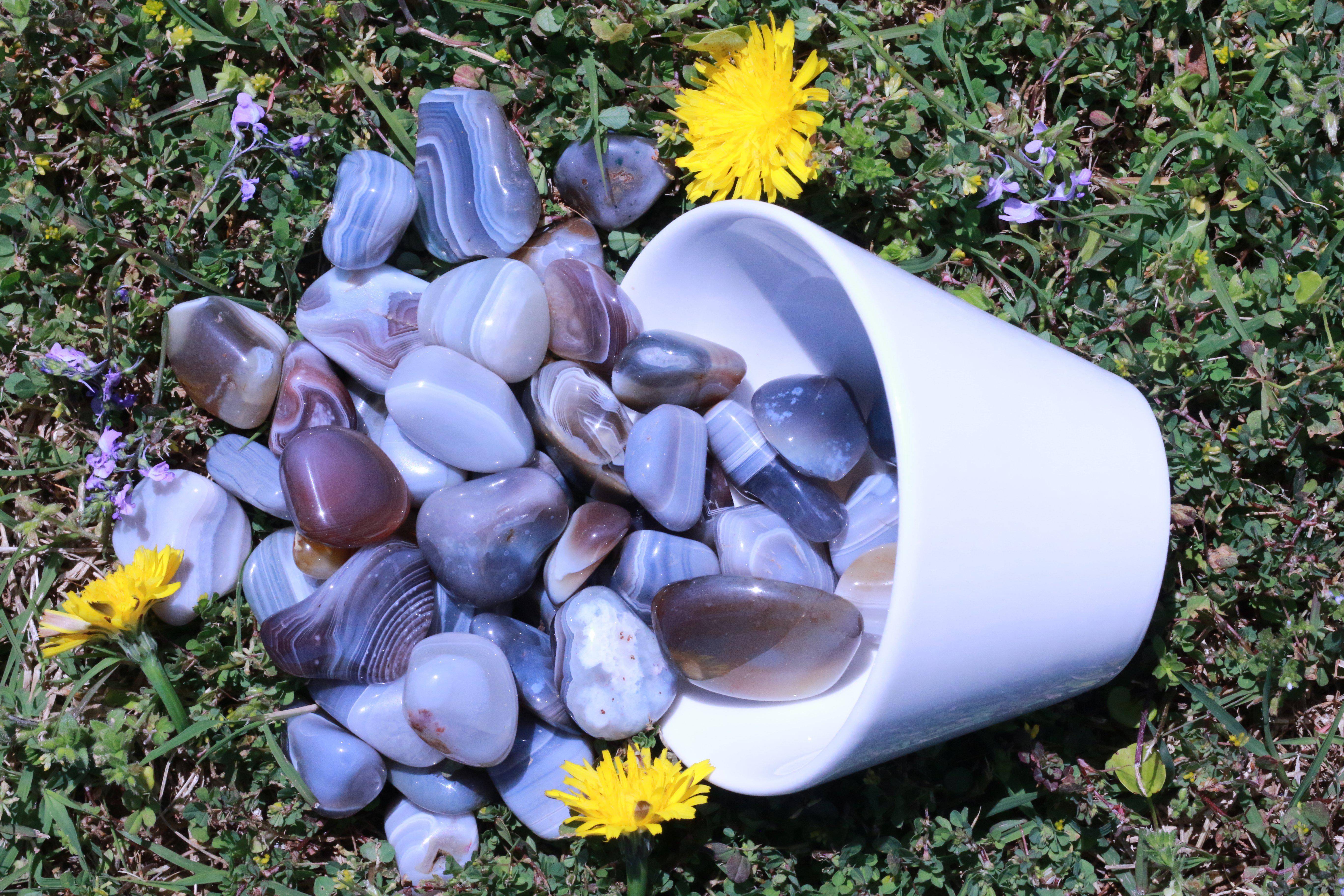 Tumbled Grey Botswana Agate Stone 