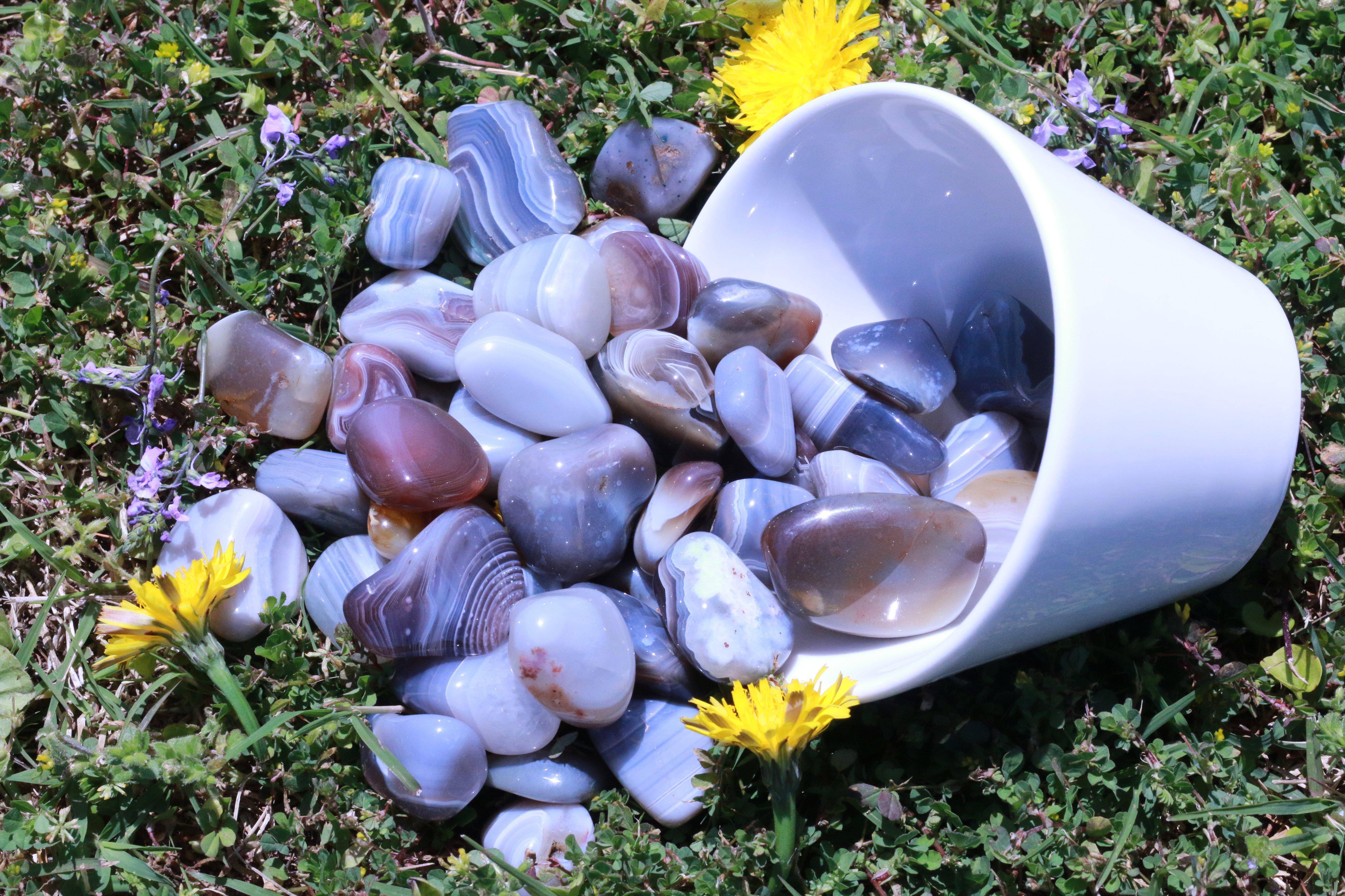 Tumbled Grey Botswana Agate Stone 