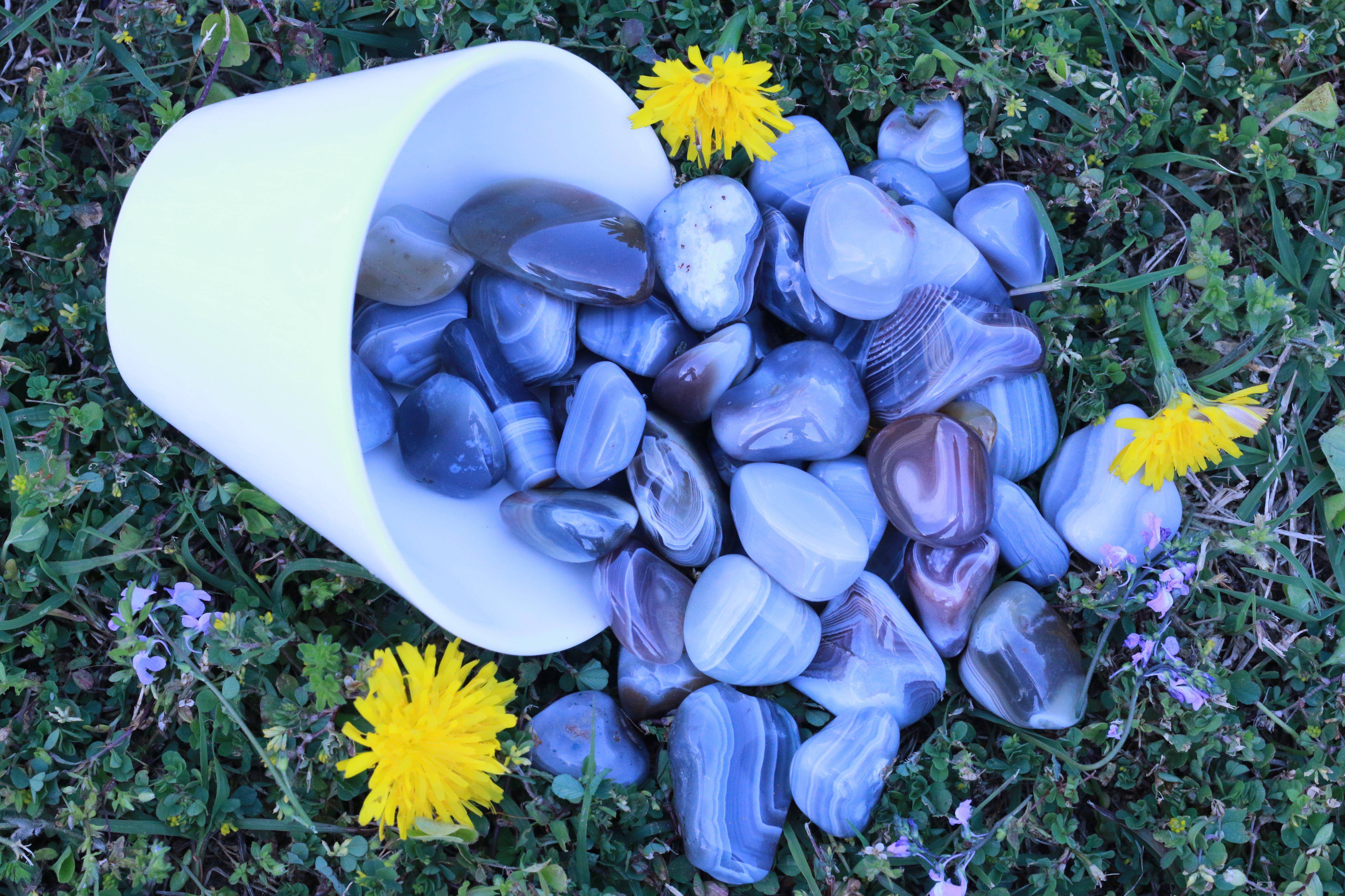 Tumbled Grey Botswana Agate Stone 