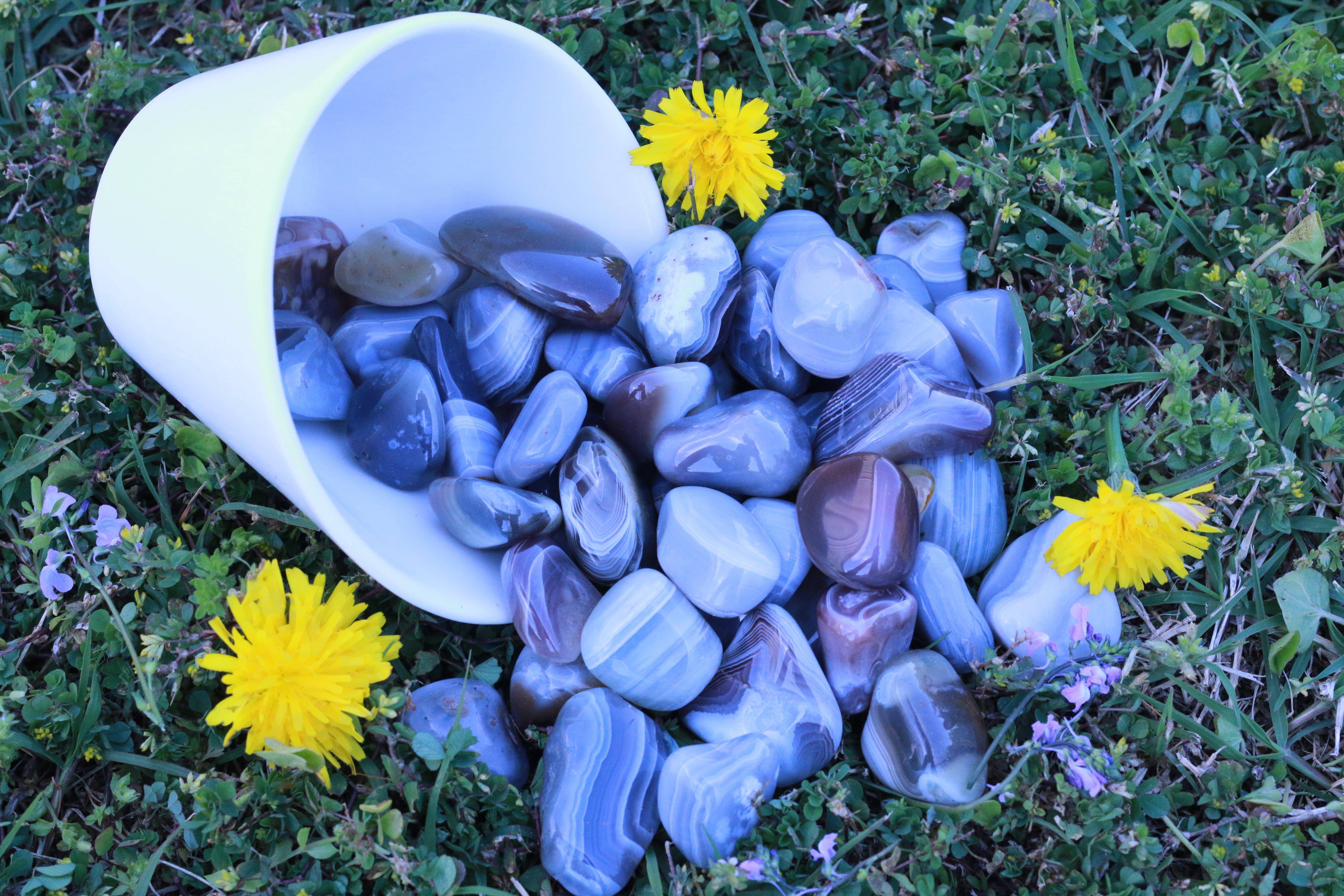 Tumbled Grey Botswana Agate Stone 