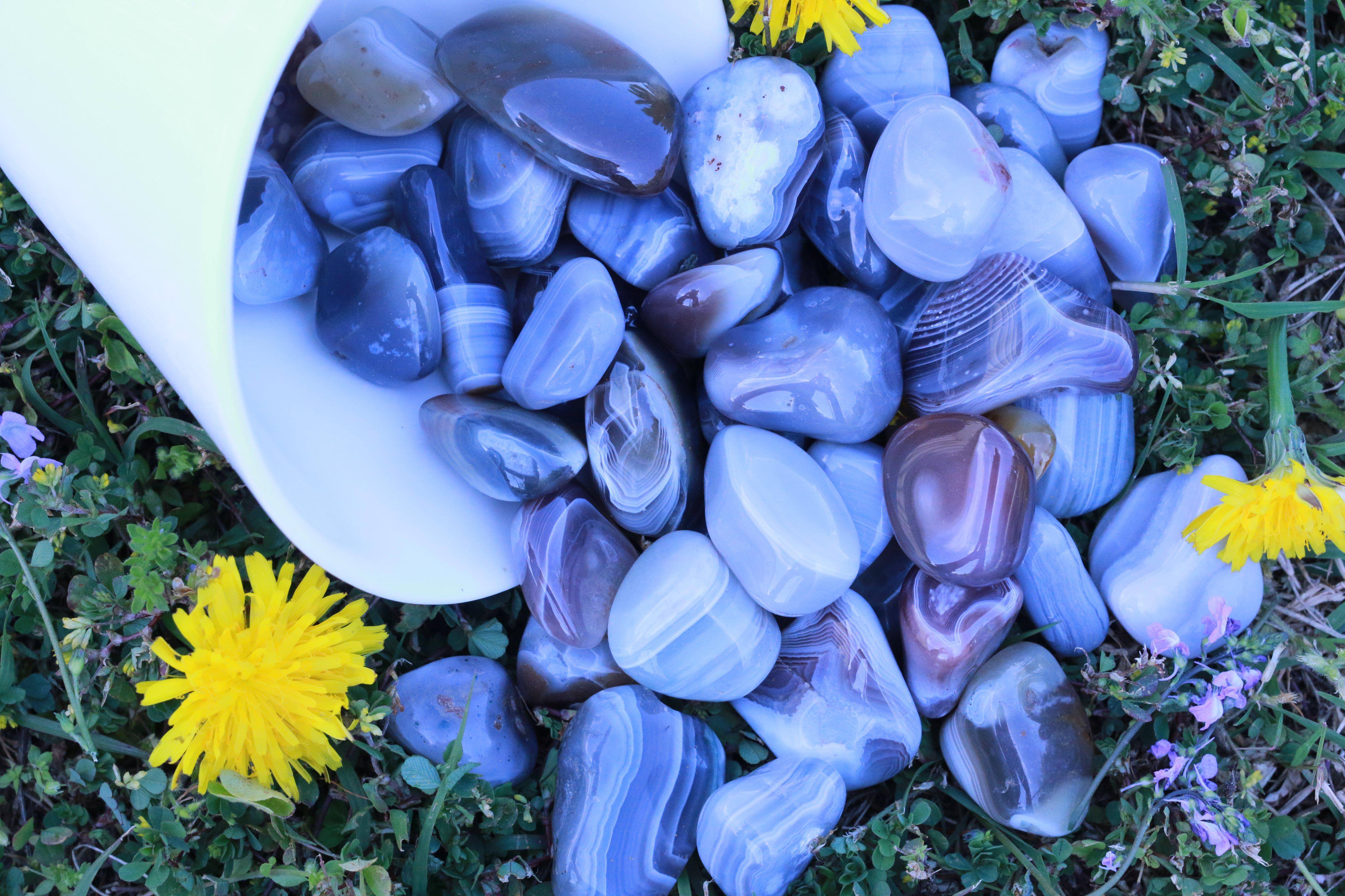 Tumbled Grey Botswana Agate Stone 