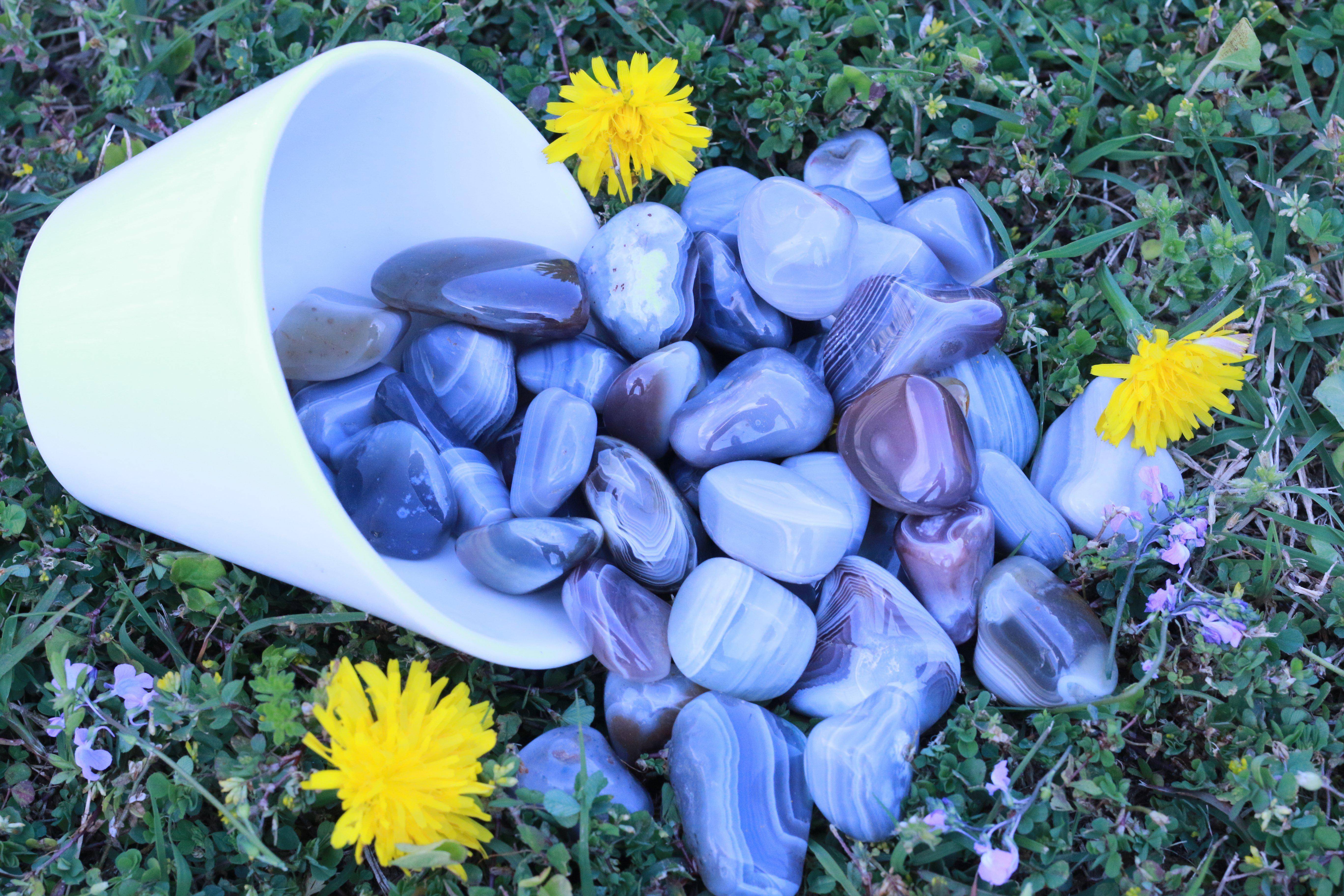 Tumbled Grey Botswana Agate Stone 